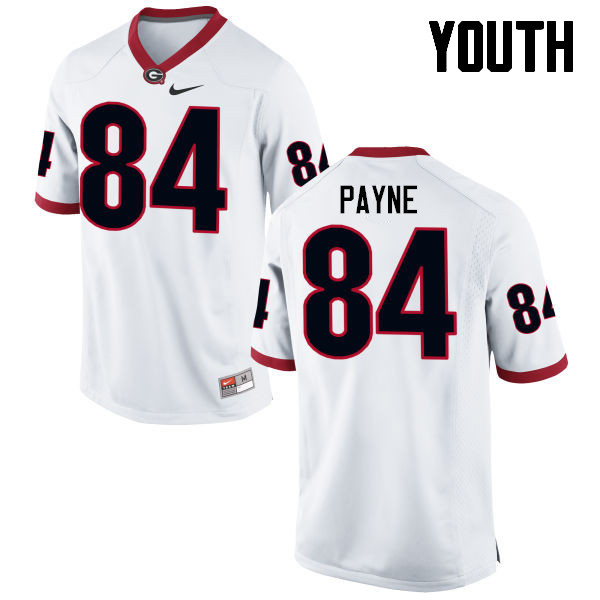 Youth Georgia Bulldogs #84 Wyatt Payne College Football Jerseys-White